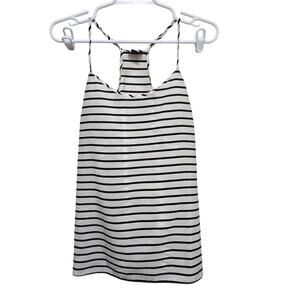 J.Crew Black White Stripe Racerback Cami Tank Top Size 8